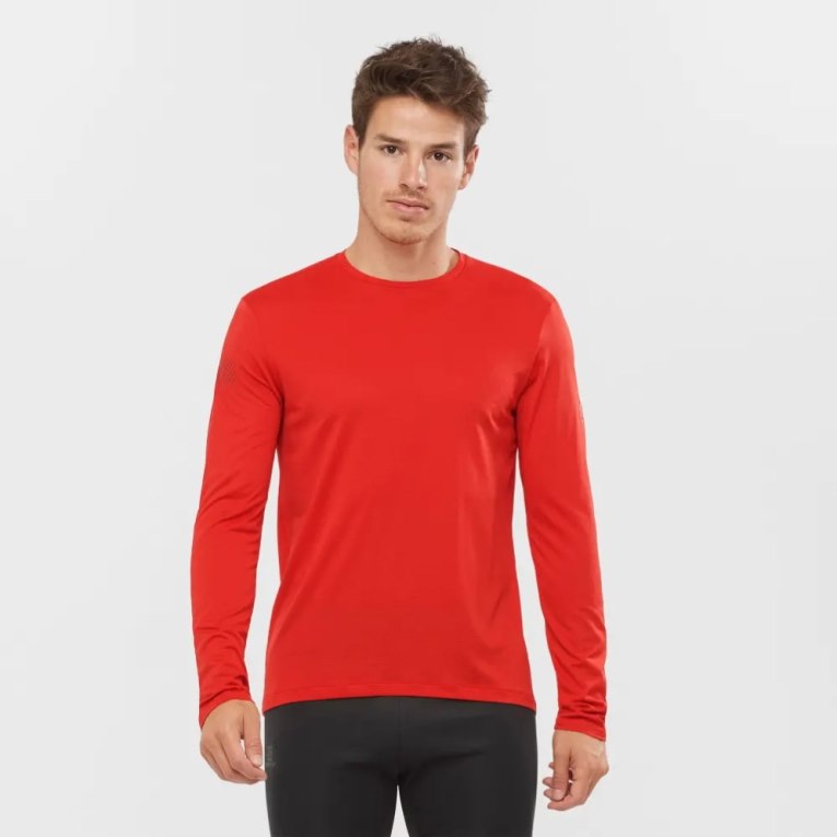 Red Salomon Agile Long Sleeve Men\'s T-Shirts | PH 18265M